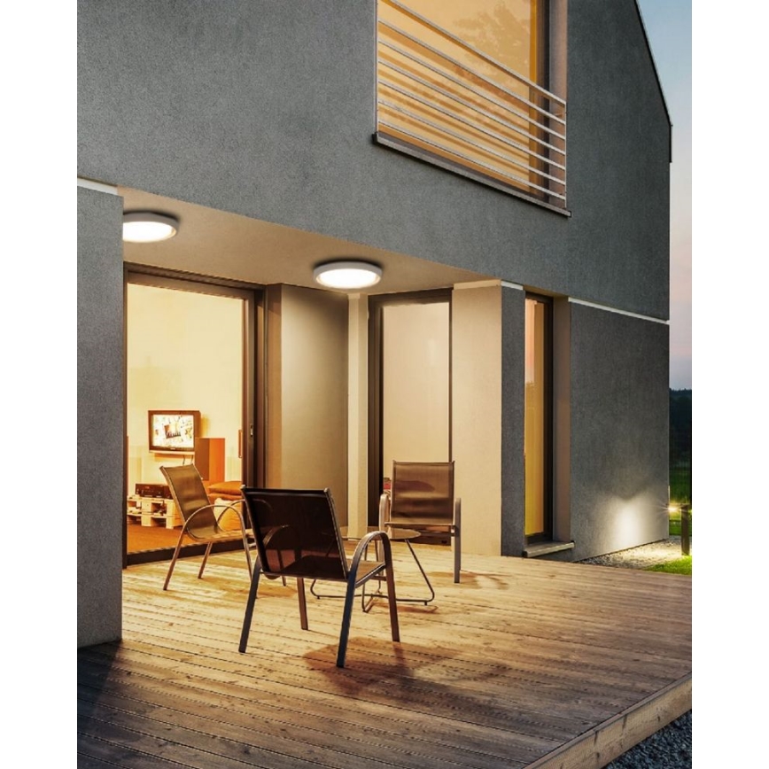 Redo 9180 - LED Zunanja stropna svetilka BEZEL LED/25W/230V pr. 27 cm IP54 bela