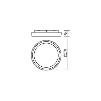 Redo 9180 - LED Zunanja stropna svetilka BEZEL LED/25W/230V pr. 27 cm IP54 bela
