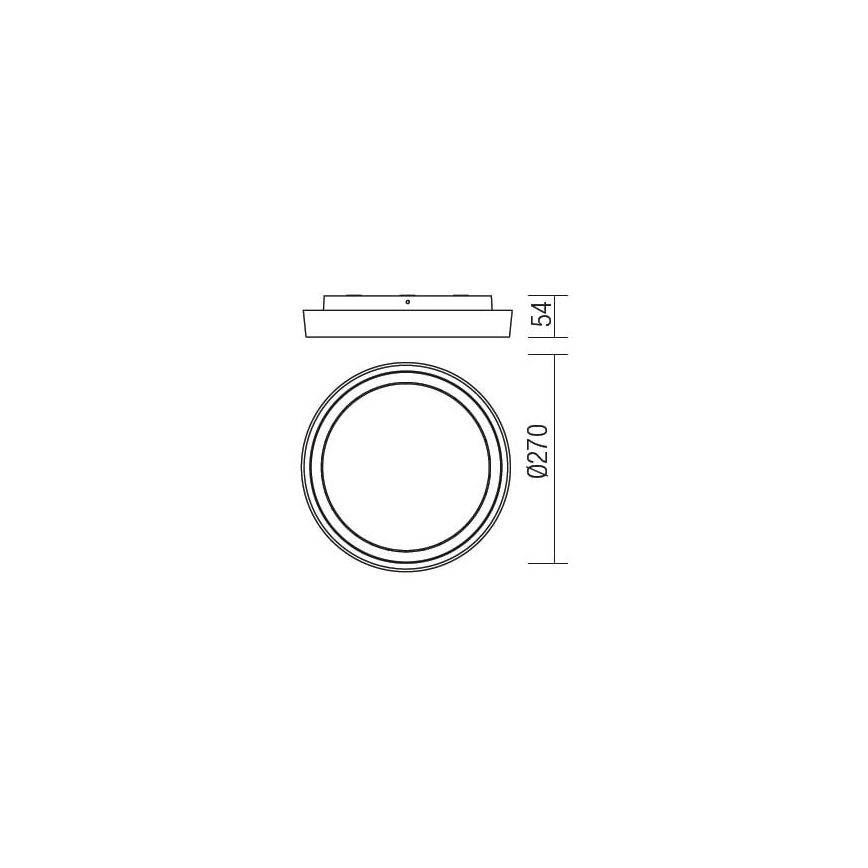 Redo 9180 - LED Zunanja stropna svetilka BEZEL LED/25W/230V pr. 27 cm IP54 bela