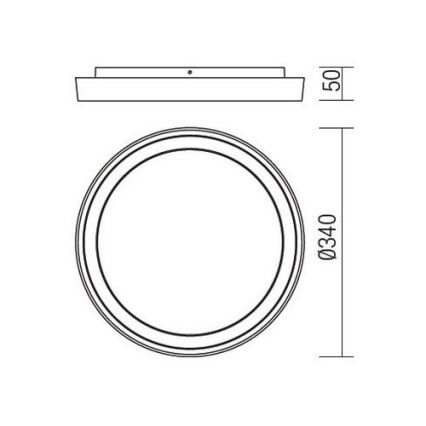 Redo 9184 - LED zunanja stropna svetilka BEZEL LED/30W/230V premer 34 cm IP54 antracit