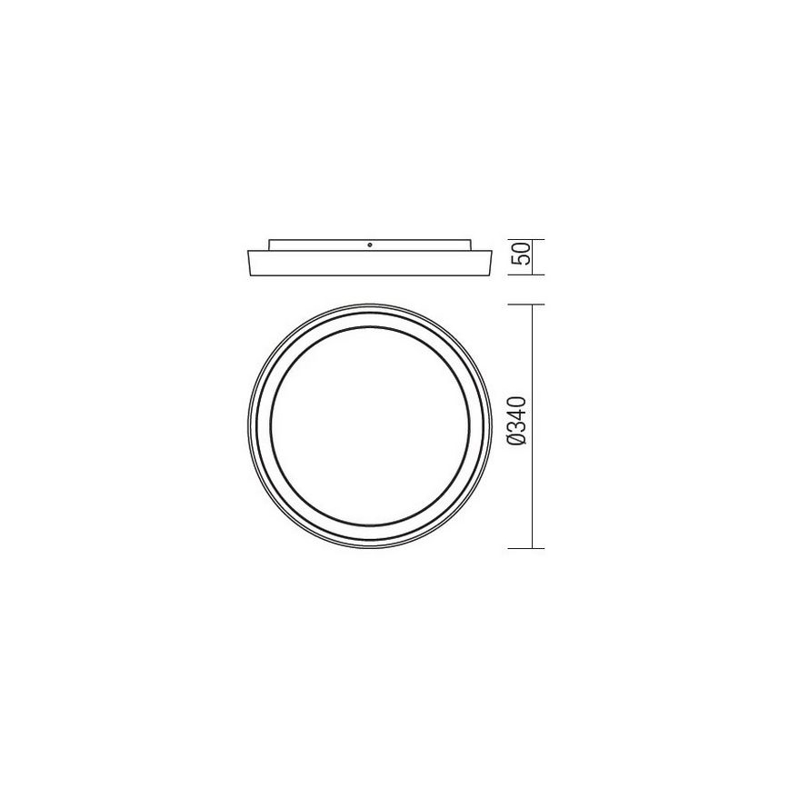 Redo 9184 - LED zunanja stropna svetilka BEZEL LED/30W/230V premer 34 cm IP54 antracit