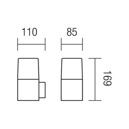 Redo 9265 - Zunanja stenska svetilka TOGO 1xE27/13W/230V IP44