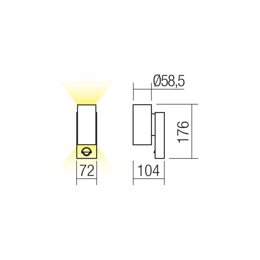 Redo 9455 - LED Zunanja stenska svetilka s senzorjem VINCE 2xLED/3W/230V IP54 rjava