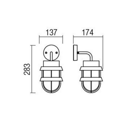 Redo 9498 - Zunanja stenska svetilka CLAUT 1xE27/42W/230V IP44 antracit