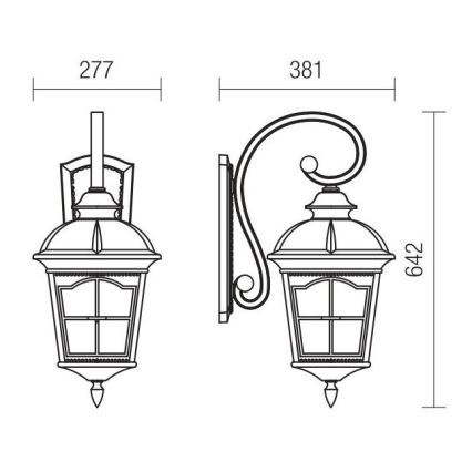 Redo 9648 - Zunanja stenska svetilka YORK 1xE27/70W/230V IP44 rjava