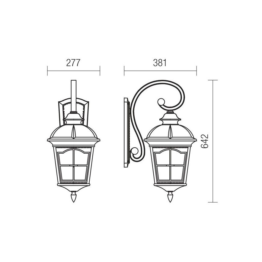 Redo 9648 - Zunanja stenska svetilka YORK 1xE27/70W/230V IP44 rjava