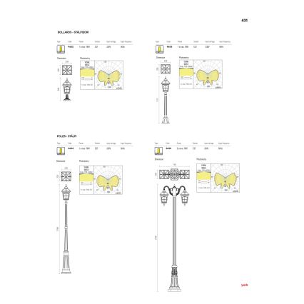 Redo 9652 - Zunanja svetilka YORK 1xE27/70W/230V IP44 rjava
