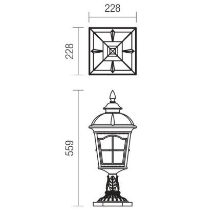 Redo 9652 - Zunanja svetilka YORK 1xE27/70W/230V IP44 rjava