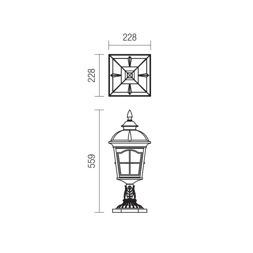 Redo 9652 - Zunanja svetilka YORK 1xE27/70W/230V IP44 rjava