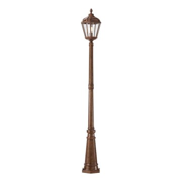 Redo 9662 - Zunanja svetilka ESSEN 1xE27/70W/230V 221,5 cm IP44 rjava/patina