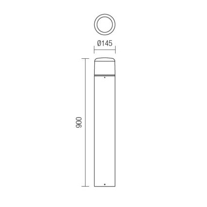 Redo 9683 - Zunanja LED svetilka CYCLO LED/9W/230V 2900-3100K 90 cm IP54 rjava