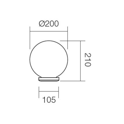 Redo 9761 - Nadomestni senčnik za zunanjo svetilko SFERA pr. 20 cm IP44 bela