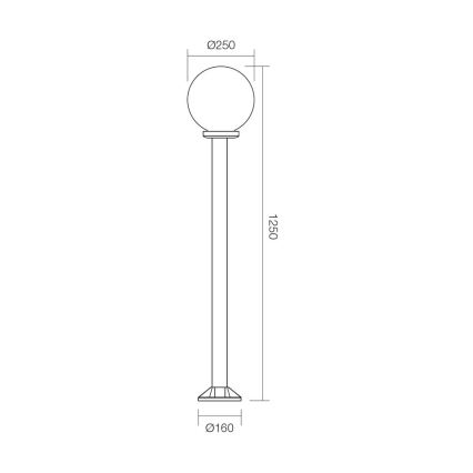 Redo 9776 - Zunanja svetilka SFERA 1xE27/42W/230V IP44 25x125 cm rjava