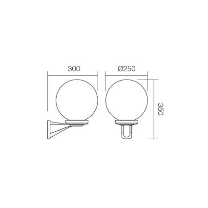 Redo 9789 - Zunanja stenska svetilka SFERA 1xE27/42W/230V IP44 belo