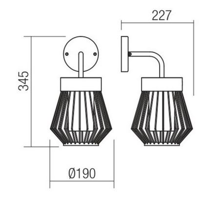 Redo 9843 - Zunanja stenska svetilka TITTI 1xE27/42W/230V IP44 antracit