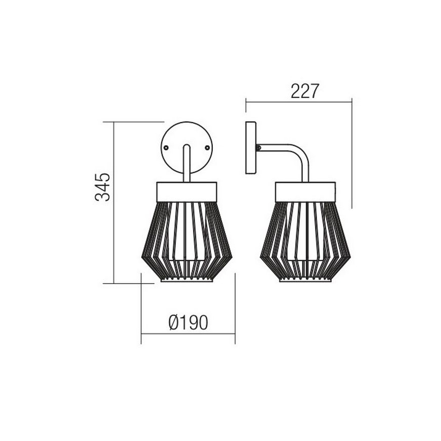 Redo 9843 - Zunanja stenska svetilka TITTI 1xE27/42W/230V IP44 antracit