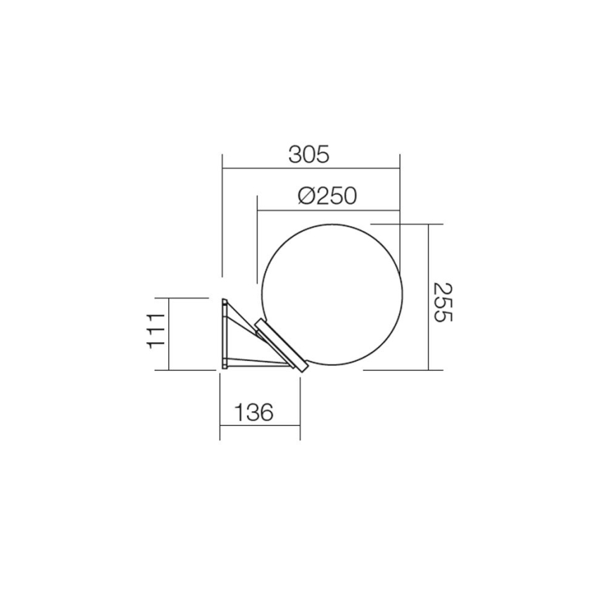 Redo 9873 - Zunanja stenska svetilka SFERA 1xE27/42W/230V IP44 belo