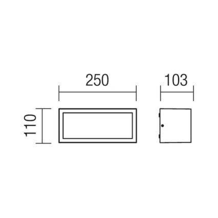 Redo 9896 - Zunanja stenska svetilka BRICK 1xE27/23W/230V IP54 siva