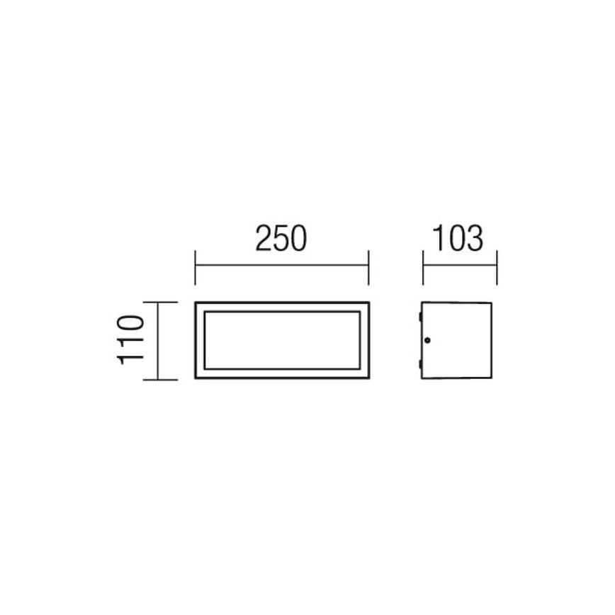 Redo 9898 - Zunanja stenska svetilka BRICK 1xE27/23W/230V IP54