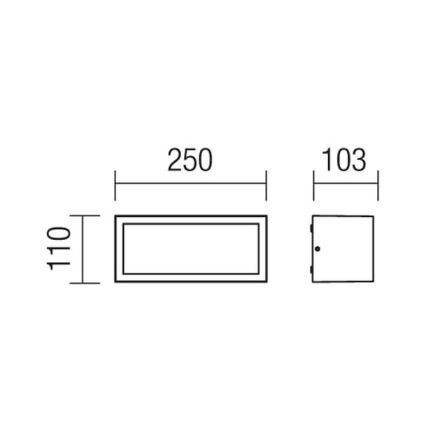 Redo 9899 - Zunanja stenska svetilka BRICK 1xE27/23W/230V IP54