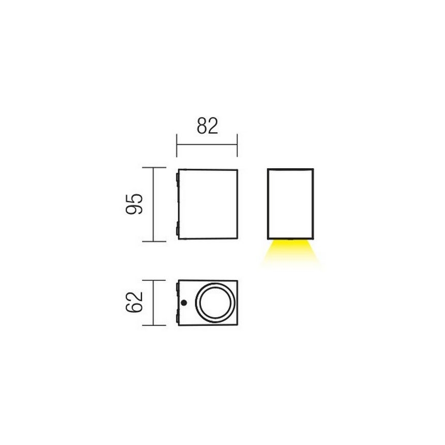 Redo 9907 - LED Zunanja stenska svetilka BEAM LED/5W/230V IP54