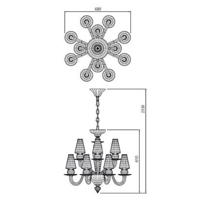 Redo IID C12 51 - Lestenec na verigi IDILLIO 12xG9/48W/230V