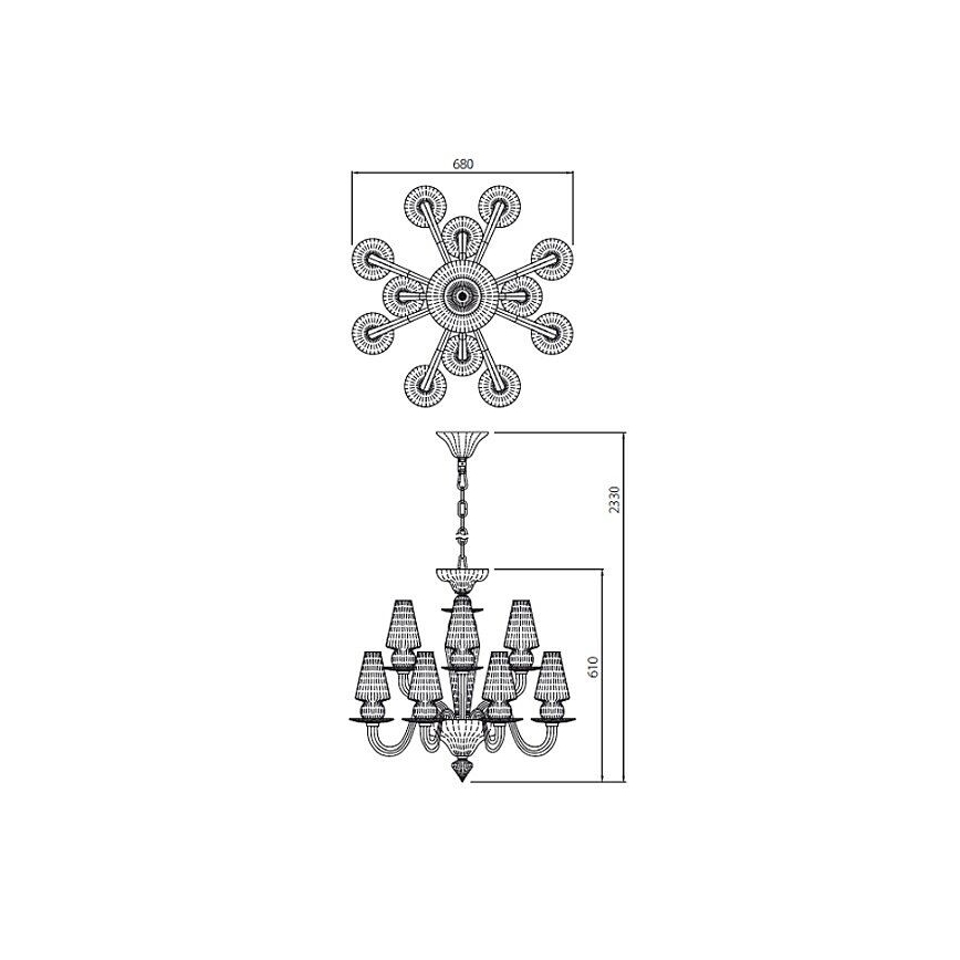 Redo IID C12 51 - Lestenec na verigi IDILLIO 12xG9/48W/230V