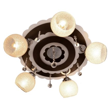 Reflektor ARONA 5xE27/15W/230V+LED črna