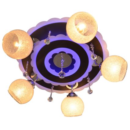 Reflektor ARONA 5xE27/15W/230V+LED črna