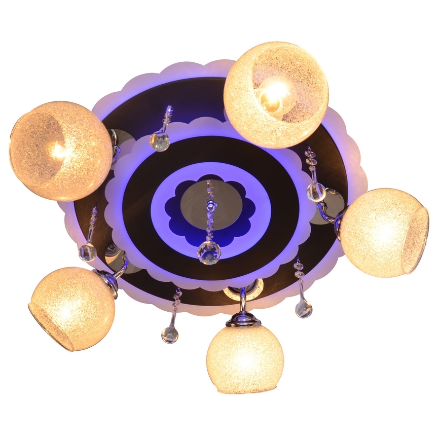 Reflektor ARONA 5xE27/15W/230V+LED črna