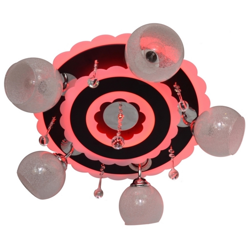 Reflektor ARONA 5xE27/15W/230V+LED črna