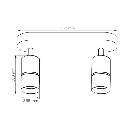 Reflektor BAMBOO 2xGU10/10W/230V črna