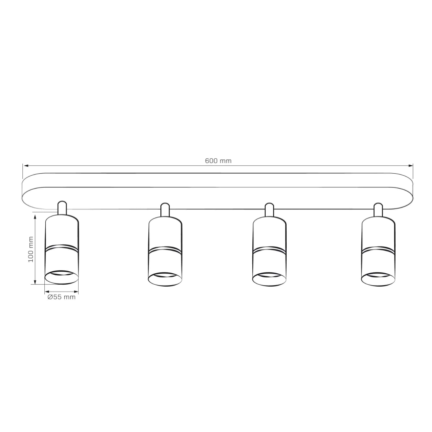 Reflektor BAMBOO 4xGU10/10W/230V črna