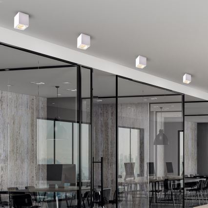 Reflektor BIMA 1xGU10/25W/230V kvadrat bela