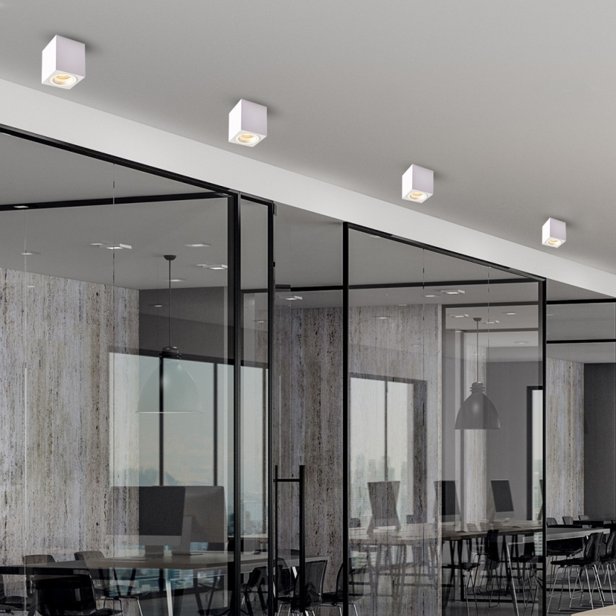 Reflektor BIMA 1xGU10/25W/230V kvadrat bela