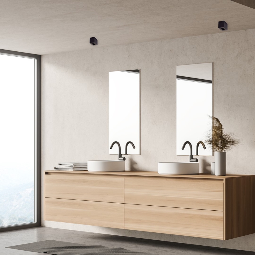 Reflektor BIMA 1xGU10/25W/230V kvadrat črna