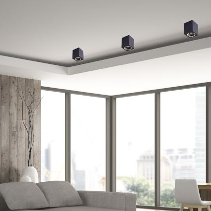 Reflektor BIMA 1xGU10/25W/230V kvadrat črna