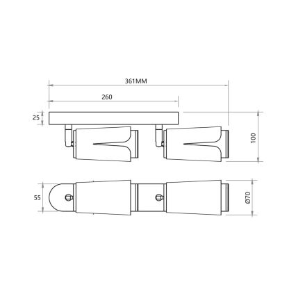 Reflektor CVETLICA 2xGU10/8W/230V bela