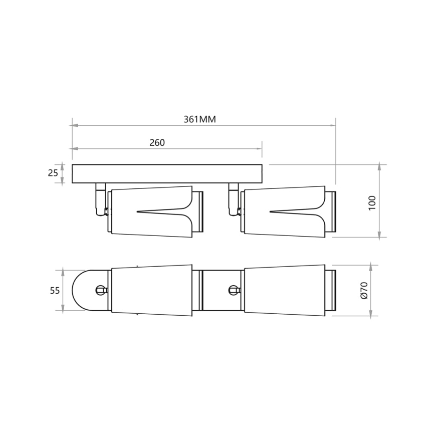 Reflektor CVETLICA 2xGU10/8W/230V črna