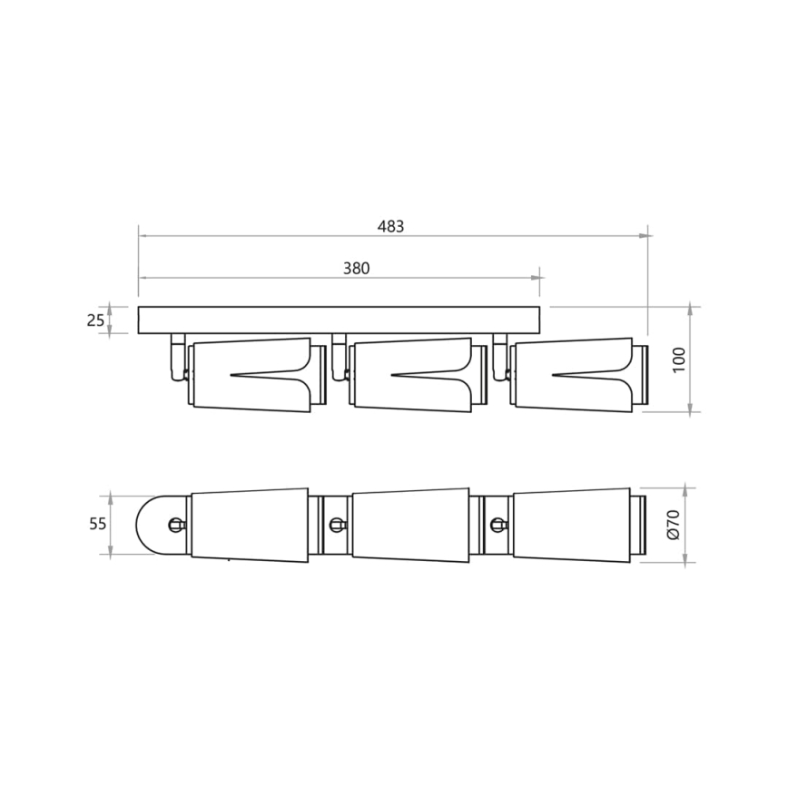 Reflektor CVETLICA 3xGU10/8W/230V bela