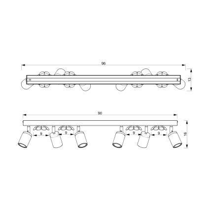 Reflektor CVETLICA 6xGU10/8W/230V bela