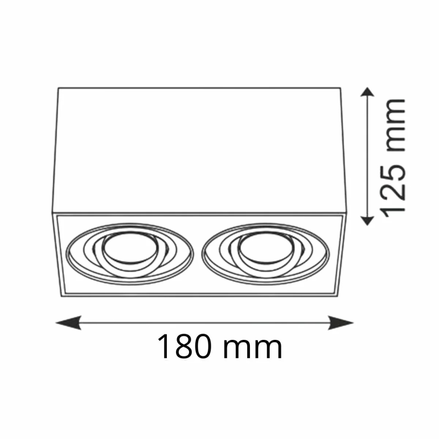 Reflektor HADAR Q2 2xGU10/10W/230V črna