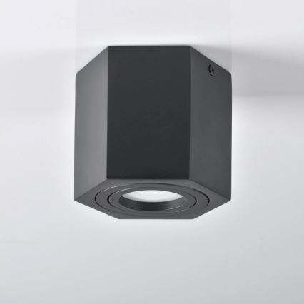 Reflektor HEXAGON 1xGU10/10W/230V črna