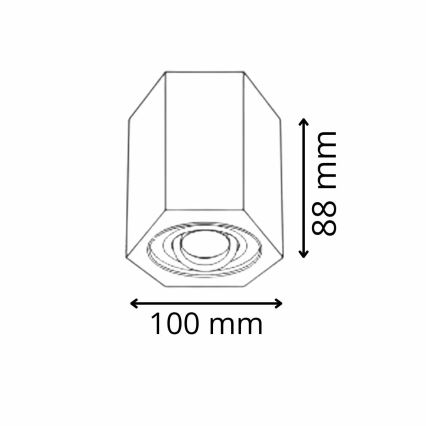 Reflektor HEXAGON 1xGU10/10W/230V črna