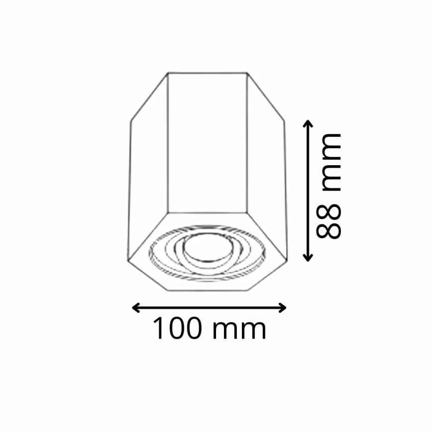 Reflektor HEXAGON 1xGU10/10W/230V črna