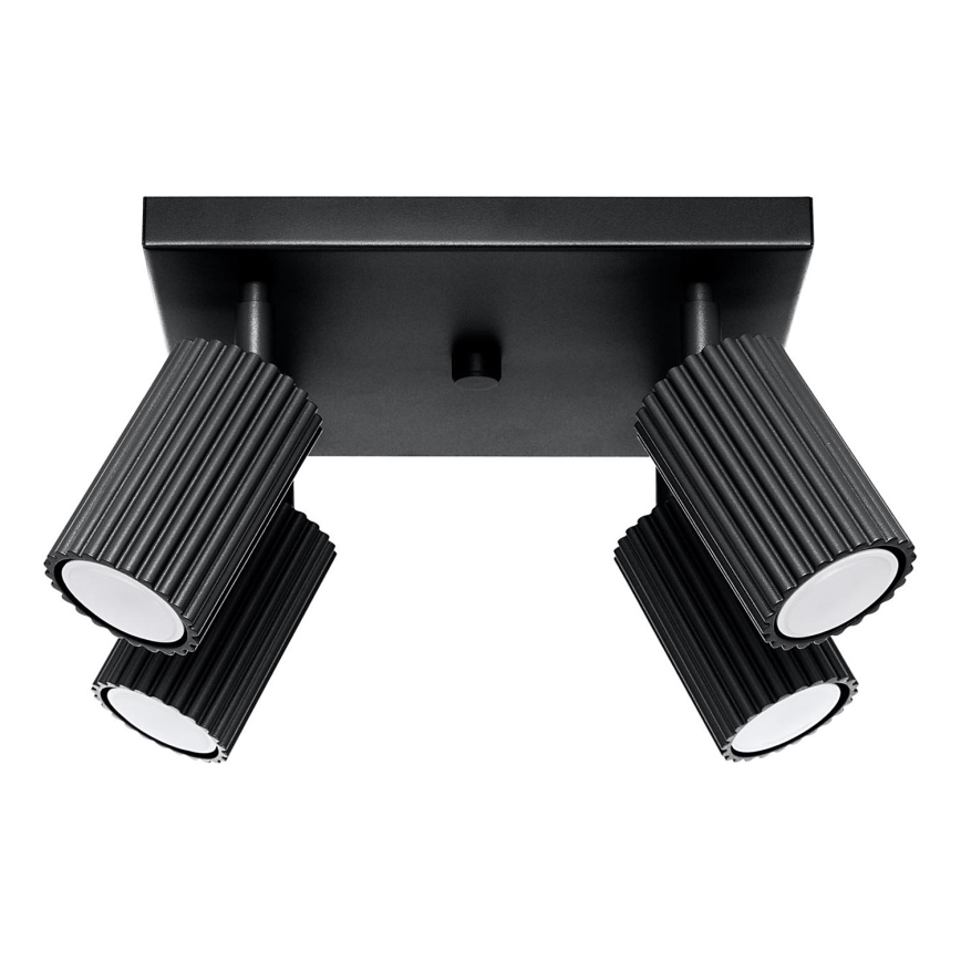 Reflektor KARBON 4xGU10/10W/230V črna