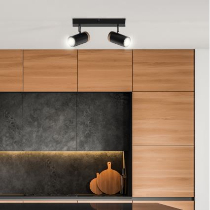 Reflektor LAGOS 2xGU10/15W/230V črna/rjava