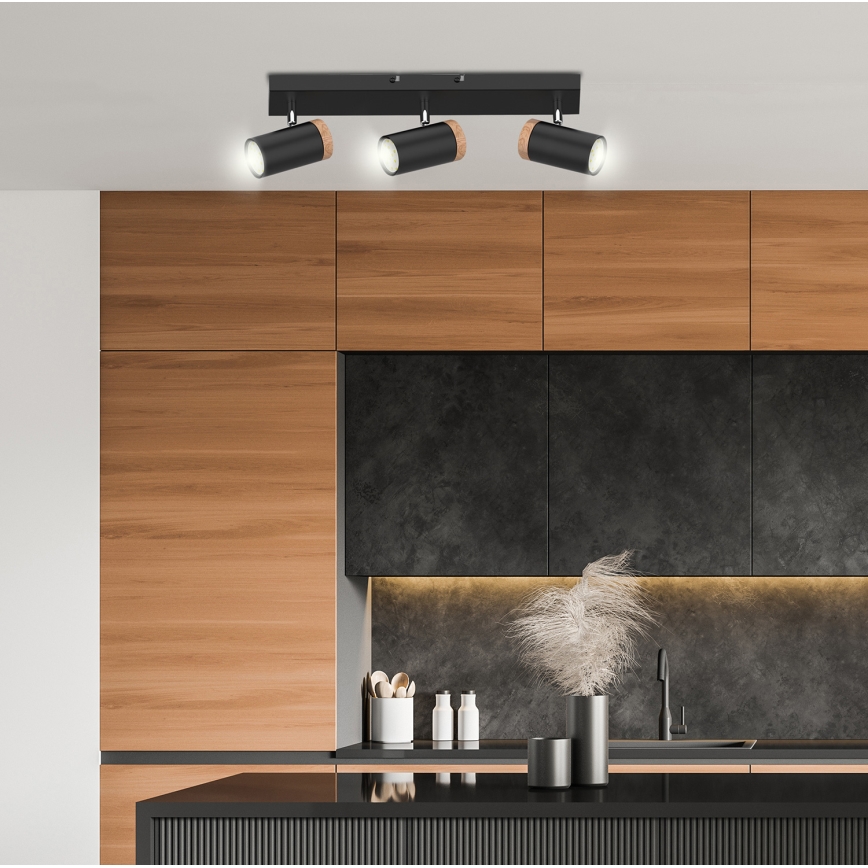 Reflektor LAGOS 3xGU10/15W/230V črna/rjava