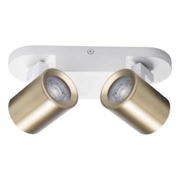 Reflektor LAURIN 2xGU10/10W/230V medenina/bela