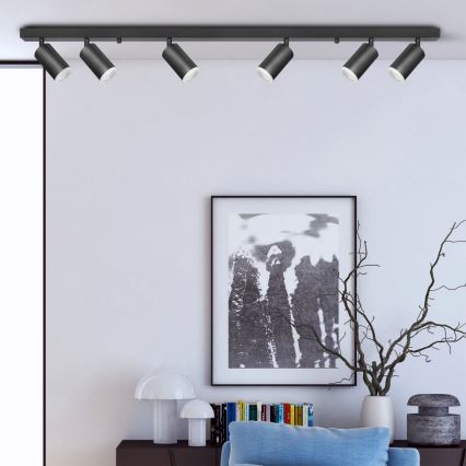 Reflektor LONDON 6xGU10/10W/230V črna